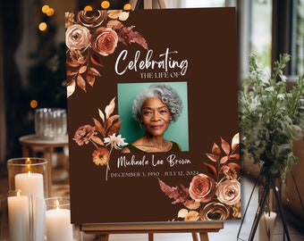 Funeral Welcome Sign Wildflowers | Celebration of Life Sign | In Loving Memory Sign | Funeral Memorial Sign Printable | Editable Template