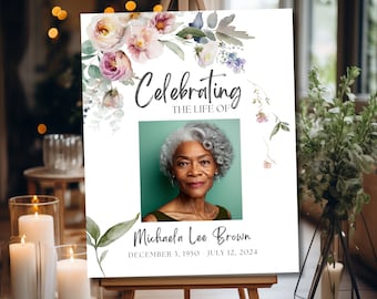 Funeral Memorial Sign Printable| Celebration of Life Sign | In Loving Memory Sign | Funeral Welcome Sign | Memorial Sign | Editable Template