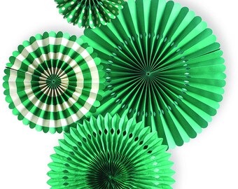 Basics Green Pinwheel Backdrop,Paper Rosette backdrop,Wall Covering, Wedding background, Giant paper Flowers,  paper fan backdrop