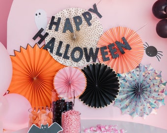 Halloween banner / oranje banner / zwarte banner / feestelijke banner / Halloween party / Halloween thema decoratie /