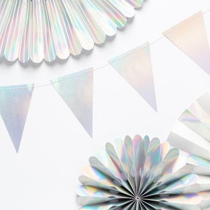 Holographic pennant banner/ pennant banner/ holographic banner/ cute banner/ rainbow banner/ party theme decoration/