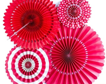 Basics red Pinwheel Backdrop/Paper Rosette backdrop/Wall Covering/ Wedding background/ Giant paper Flowers/  paper fan backdrop