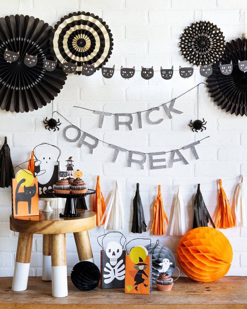 Halloween party kit Pinwheel Backdrop/Paper Rosette backdrop/Wall Covering/ halloween/ paper fan backdrop image 1