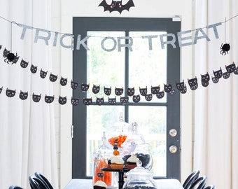 Trick or treat banner / astuce ou friandise d’halloween / décoration d’halloween / affichage d’halloween / décor de boutique d’halloween / araignée d’halloween