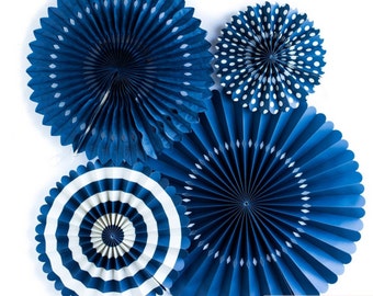 Basics navy blue Pinwheel Backdrop,Paper Rosette backdrop,Wall Covering, Wedding background, Giant paper Flowers,  paper fan backdrop