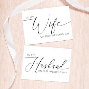 Wedding Day Cards Bundle SET OF 2 To my Wife on our Wedding Day, To my Husband on our Wedding Day Cards - Bride and Groom Cards Wedding Day