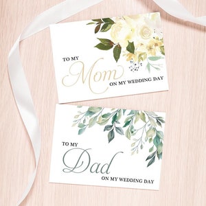 Wedding Day Cards Bundle Set of 2, To My Mom Card, To My Dad Card, Mother of the Bride Card, Father of the Bride Card, Mother of the Bride