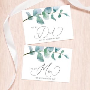 Wedding Day Cards Bundle, Set of 2, To My Mom Card, To My Dad Card, Mother of the Bride Card, Father of the Bride Card, Mother of the Bride