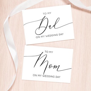 Wedding Day Cards Bundle, Set of 2, To My Mom Card, To My Dad Card, Mother of the Bride Card, Father of the Bride Card, Mother of the Bride