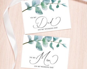 Wedding Day Cards Bundle, Set of 2, To My Mom Card, To My Dad Card, Mother of the Bride Card, Father of the Bride Card, Mother of the Bride