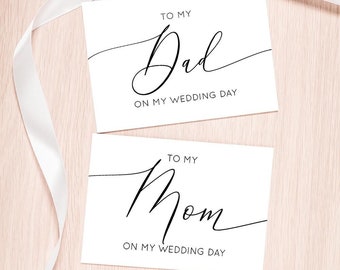 Wedding Day Cards Bundle, Set of 2, To My Mom Card, To My Dad Card, Mother of the Bride Card, Father of the Bride Card, Mother of the Bride