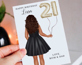 21st Birthday Card, Friend Birthday Card, Personalized with Name, 21st Birthday Card Customized, Twenty One Birthday Card, 21st Bday card