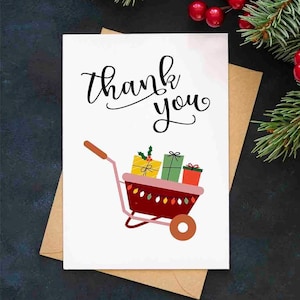 Gardener Christmas Card, Landscaper, Merry Christmas, Happy Holidays, Thank You Card for Gardener, Card for Lawn Gardener, Gardening Card