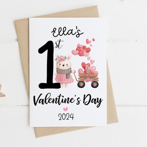 First Valentine's Day Baby Card, PERSONALIZED Valentines Card, Baby's 1st Valentine Card, Valentine's Day Baby Card, Baby's First Valentine