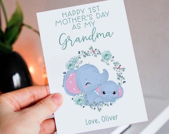 Happy Mothers Day Card For Grandma, First Mother's Day Card, Grandma Mother's Day Card, Happy 1st Mothers Day Card For Grandma, From Child