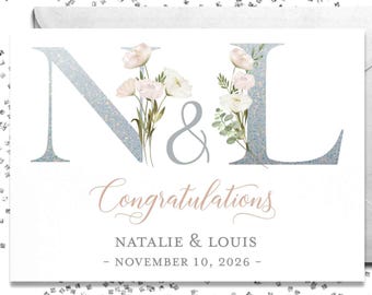 Wedding Congratulations Card - Personalized Wedding Day card for couple - Wedding gift card - Congratulations wedding card - personalized