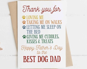Dog Dad Card, Best Dog Dad, Pet Father's Day Card, Fur Dad Card, Pawther's Day Card, Pawther's Day Gift, Card from Dog, Fathers Day card
