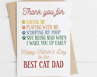Cat Dad Card, Pet Father's Day Card, Fur Dad Card, Pawther's Day Card, Pawther's Day Gift, Card from Cats, Fathers day card from the cat