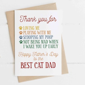 Cat Dad Card, Pet Father's Day Card, Fur Dad Card, Pawther's Day Card, Pawther's Day Gift, Card from Cats, Fathers day card from the cat image 1