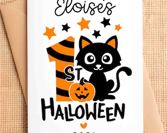 First Halloween Baby Card, PERSONALIZED Halloween Card, Baby's 1st Halloween Card, Halloween Baby Card Halloween Card, Halloween Card Baby