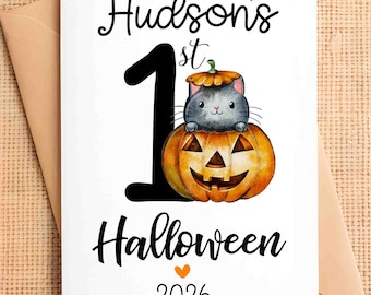 First Halloween Baby Card, PERSONALIZED Halloween Card, Baby's 1st Halloween Card, Halloween Baby Card Halloween Card, Halloween Card Baby