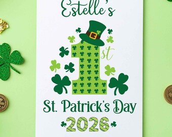 First St. Patrick's Day Baby Card, PERSONALIZED St Patricks Card, Baby's 1st Saint Patricks Day Card, Baby Card, Baby's First Paddys Day