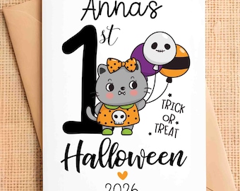 First Halloween Baby Card, PERSONALIZED Halloween Card, Baby's 1st Halloween Card, Halloween Baby Card Halloween Card, Halloween Card Baby