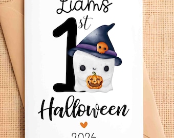 First Halloween Baby Card, PERSONALIZED Halloween Card, Baby's 1st Halloween Card, Halloween Baby Card Halloween Card, Halloween Card Baby