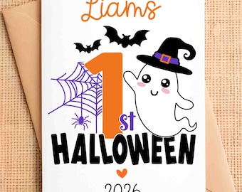 First Halloween Baby Card, PERSONALIZED Halloween Card, Baby's 1st Halloween Card, Halloween Baby Card Halloween Card, Halloween Card Baby