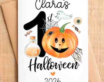 First Halloween Baby Card, PERSONALIZED Halloween Card, Baby's 1st Halloween Card, Halloween Baby Card Halloween Card, Halloween Card 2026
