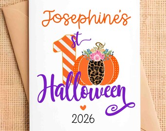 First Halloween Baby Card, PERSONALIZED Halloween Card, Baby's 1st Halloween Card, Halloween Baby Card Halloween Card, Halloween Card Baby