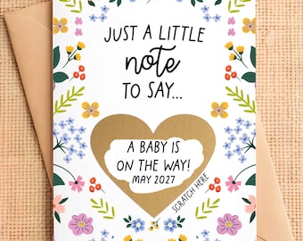 Pregnancy Reveal Card A baby is on the way card, we're pregnant card, Pregnancy Announcement Card for friends family Scratch Off Reveal