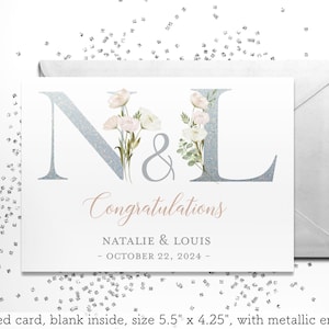 Wedding Congratulations Card - Personalized Wedding Day card for couple - Wedding gift card - Congratulations wedding card - personalized