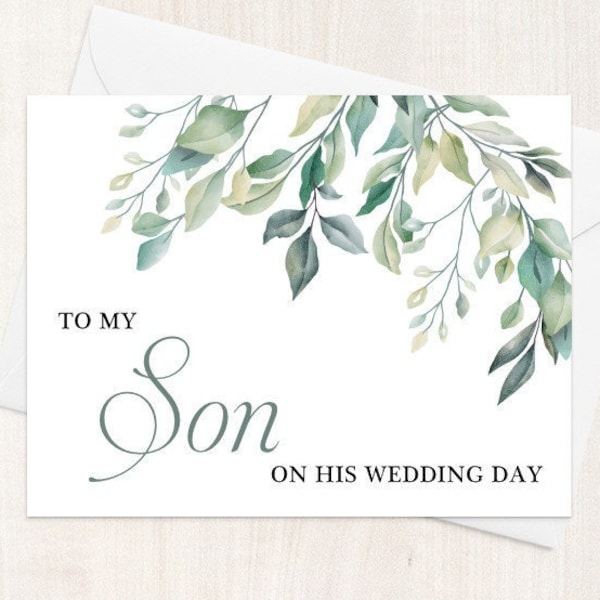 To my son on HIS WEDDING DAY Card - Card from Mother of the Groom, Son Wedding Day Gift, wedding day card for son, son wedding congrats card