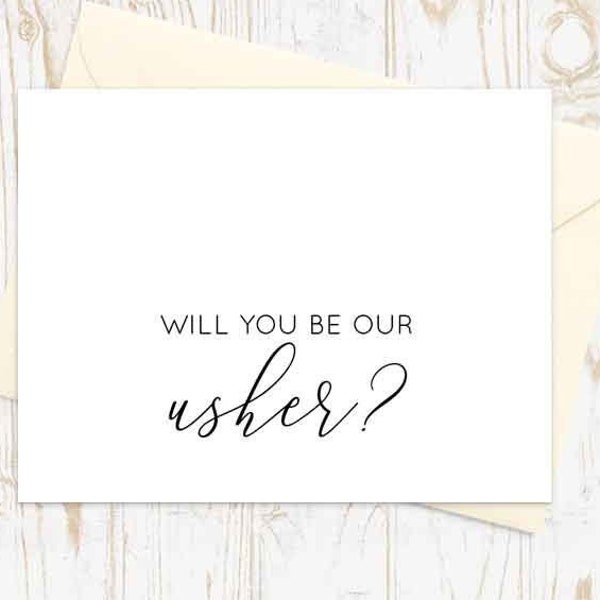 Will you be our usher? Wedding Usher Proposal Card, Will You Be Our Usher, Wedding Usher Asking Card, Card for Wedding Usher