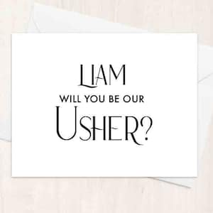 Will you be our usher? Wedding Usher Proposal Card, Will You Be Our Usher, Wedding Usher Asking Card, Card for Wedding Usher