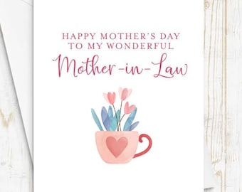 Mother's Day Card, Card for Mother in law, MIL, Cute Mother's Day Card, Mother's Day Card, Happy Mother's Day Card, for mother-in-law
