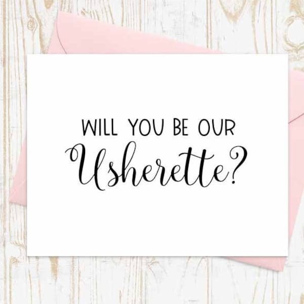 Will you be our usherette? Wedding Usherette Proposal, Will You Be Our Usherette, Wedding Usherette Asking Card, Card for Wedding Usherette
