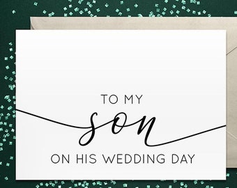 To my son on HIS WEDDING DAY Card - Card from Mother of the Groom, Son Wedding Day Gift, wedding day card for son, son wedding congrats card