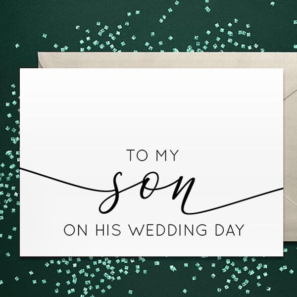 To my son on HIS WEDDING DAY Card - Card from Mother of the Groom, Son Wedding Day Gift, wedding day card for son, son wedding congrats card
