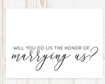 Will you do us the honor of marrying us? - Officiant Asking Card, Will you marry us card, Officiant Ask Card with Metallic Envelope