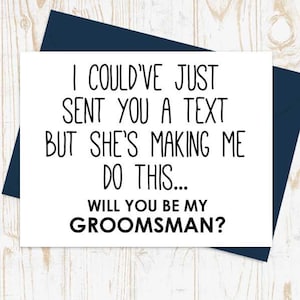 Funny Groomsman Card, Groomsman Proposal Card - Best Man, Groomsman, Ring Bearer, Bridesman, Man of Honor, Cards for Groomsmen