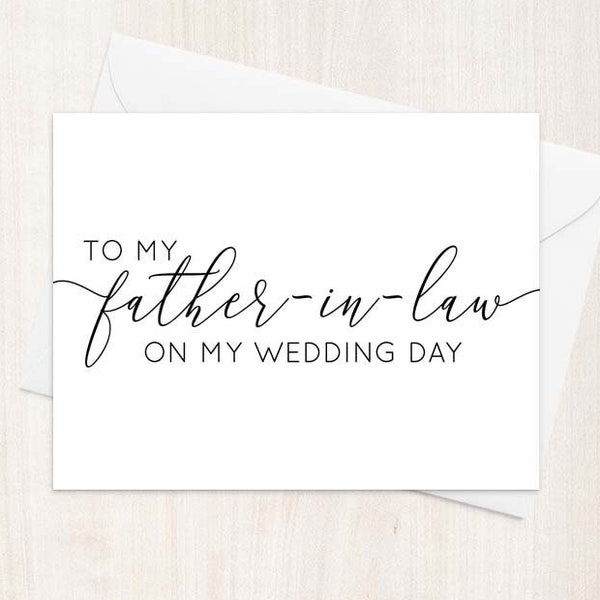 To my father in law on my wedding day Card, father in law gift, father in law card, wedding day cards, father-in-law, father in law card