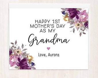 Mothers Day Card For Grandma, First Mother's Day Card, Grandma Mother's Day Card, Happy 1st Mothers Day Card For Grandma, Personalized Card