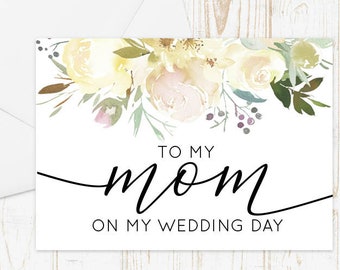 To my mom on my wedding day Card - Mom Card - Wedding Card - Wedding Day Card - Mother of the Bride card