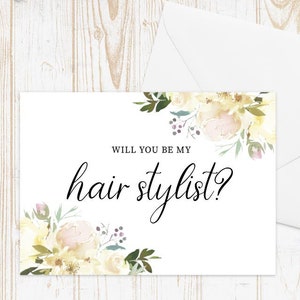 Will You Be My Hair Stylist Card, Hair Stylist Wedding Card, Wedding Hairdresser Proposal Card, Card for Hairstylist