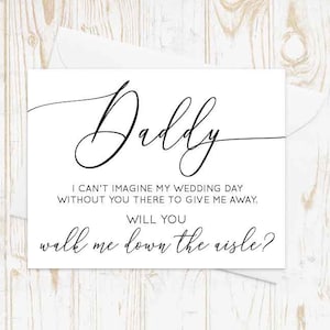 Will you walk me down the aisle? GIVE ME AWAY Card, Walk Me Down The Aisle, Wedding Card For Dad, Brother, Father of the Bride Card