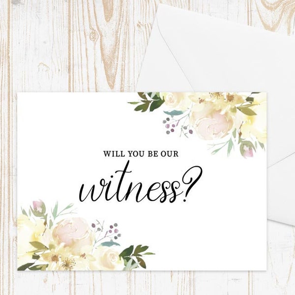 Will You Be Our Witness Card, Witness Wedding Card, Wedding Witness Proposal Card, Be Our Witness Card, Will You Witness Our Wedding