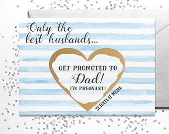 Scratch Off Only the best husbands get promoted to Dad! - Pregnancy Announcement Reveal We're Pregnant, Dad to be Card, I'm Pregnant Card