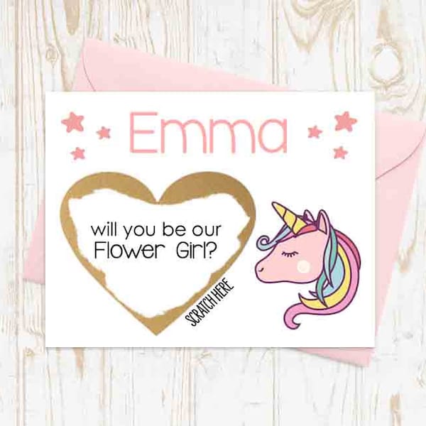 Flower Girl Proposal Card Scratch Off - Scratch off flower girl proposal card -  will you be our flower girl? Personalized Card